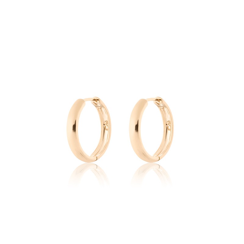 Brinco Argola P Liso Polido com banho em Ouro amarelo 18k ou Ródio Branco